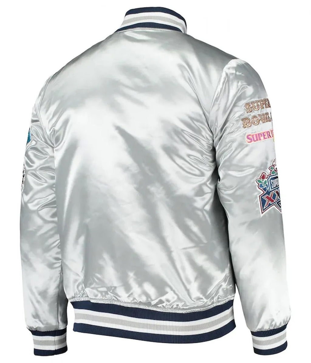 Dallas Cowboys Silver Satin Jacket WorthVee