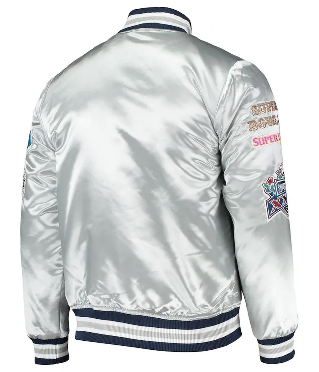 Dallas Cowboys Silver Satin Jacket WorthVee