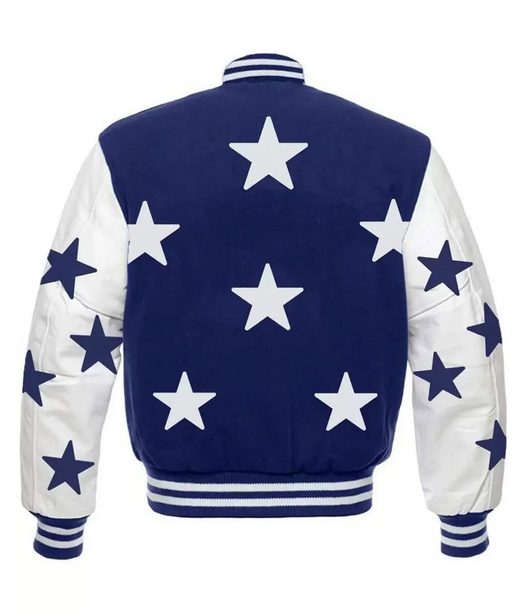 Dallas Cowboys Stars Varsity Royal Blue and White Jacket WorthVee