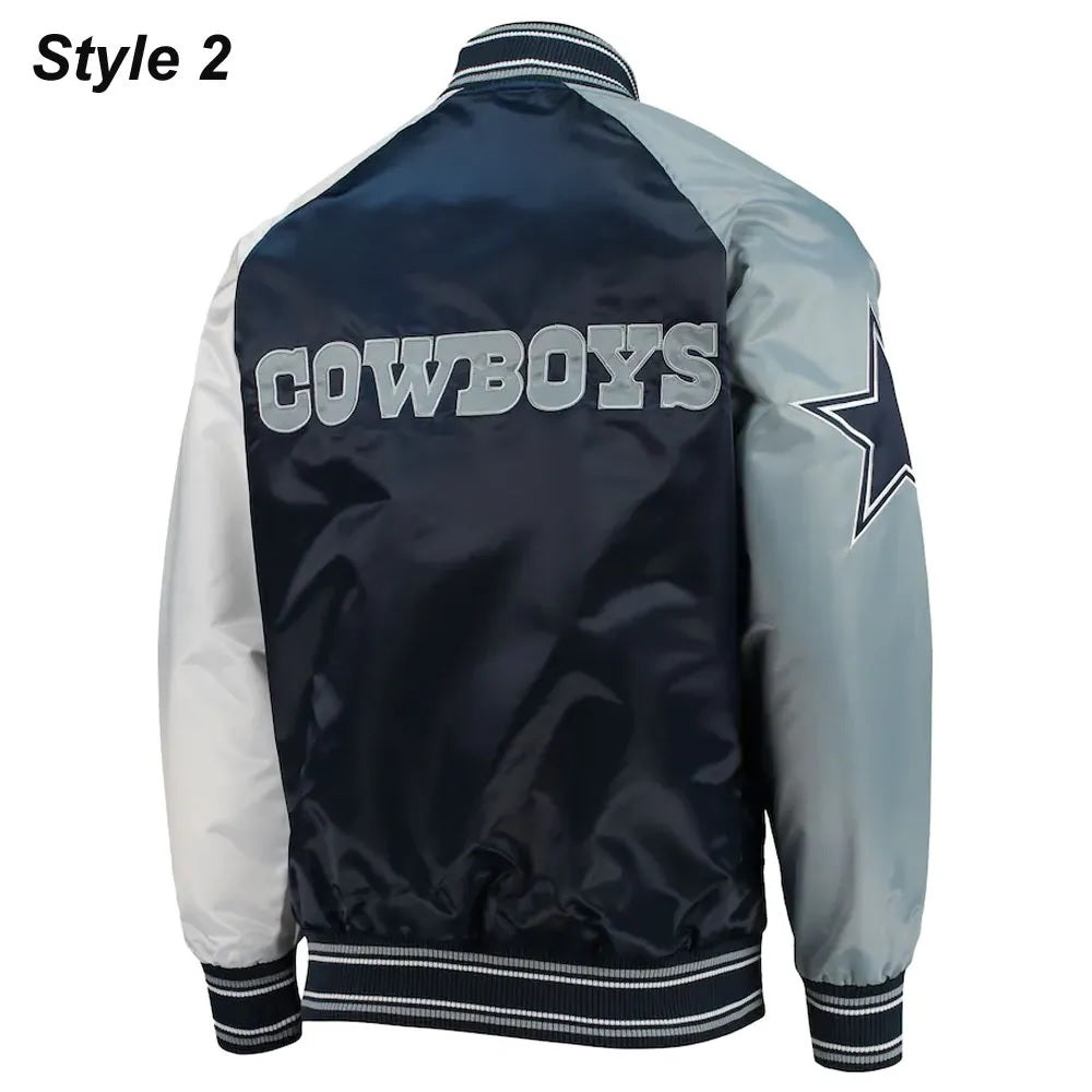 Dallas Cowboys The Tradition II Satin Blue and Grey Jacket WorthVee