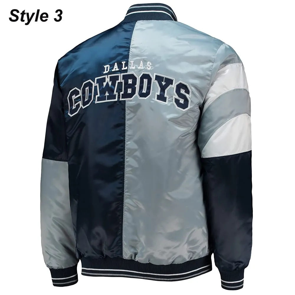 Dallas Cowboys The Tradition II Satin Blue and Grey Jacket WorthVee