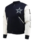 Dallas Cowboys White and Navy Varsity Jacket WorthVee