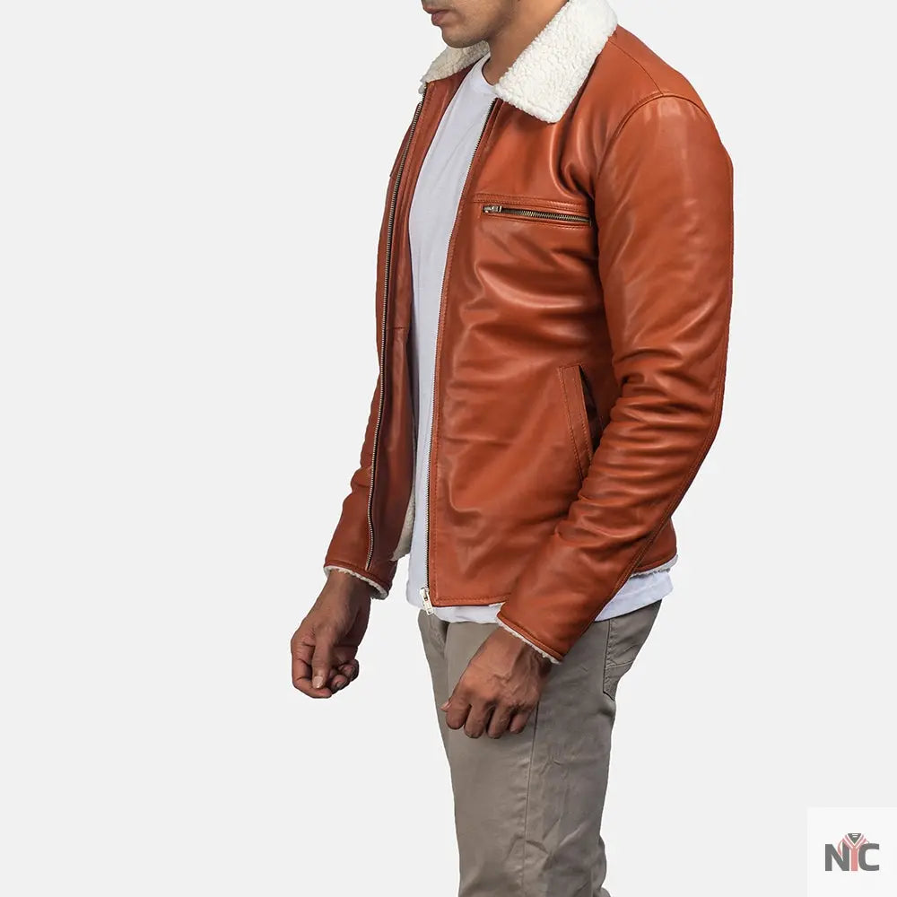 Dan Frost Tan Shearling Jacket Clanton Jacket