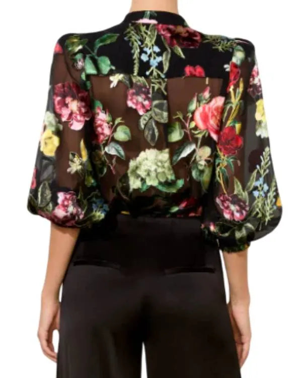 Days of Our Lives Gwen Rizczech Floral Sheer Blouse