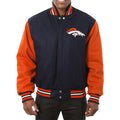 Denver Broncos Blue and Orange Varsity Orange Wool Jacket WorthVee