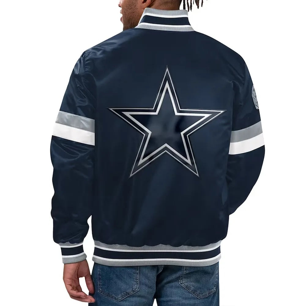 Home Game Dallas Cowboys Navy Satin Jacket WorthVee