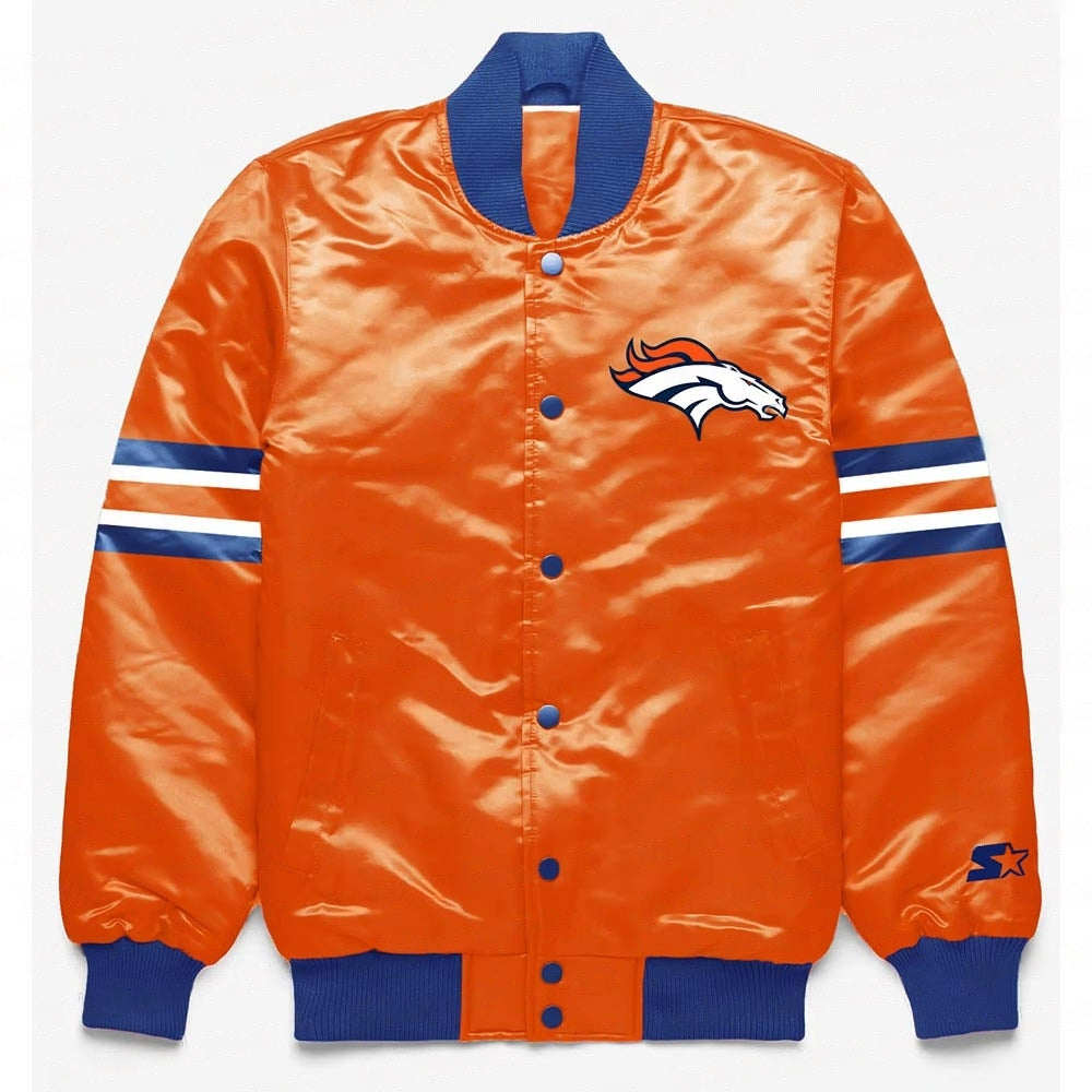 Denver Broncos Button Down Orange Jacket WorthVee
