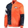 Denver Broncos Classic Rib Satin Varsity Jacket WorthVee