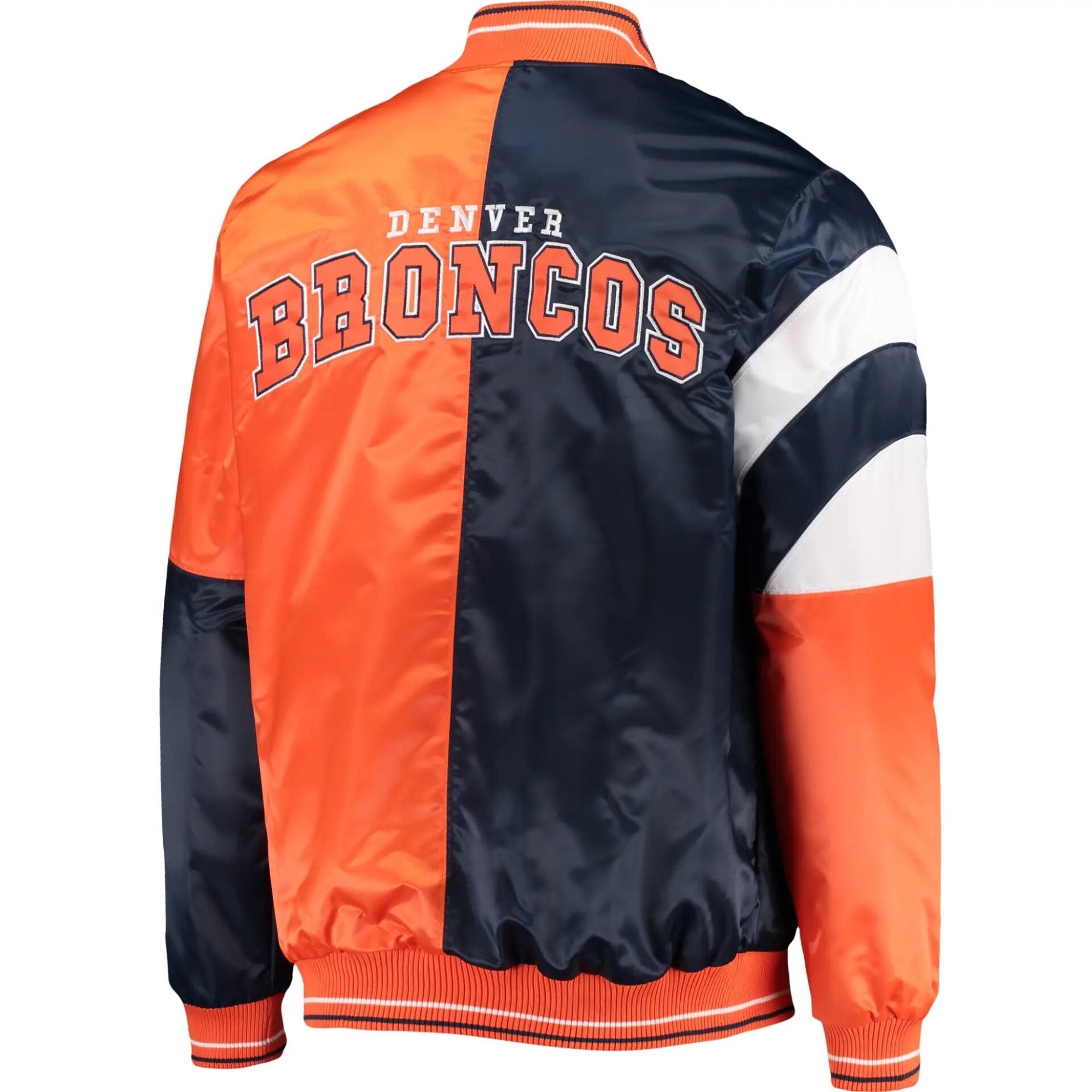 Denver Broncos Classic Rib Satin Varsity Jacket WorthVee
