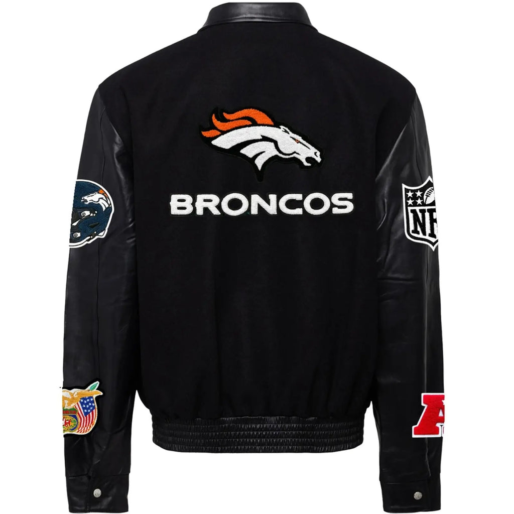 Denver Broncos Jeff Hamilton Wool and Leather Varsity Jacket WorthVee