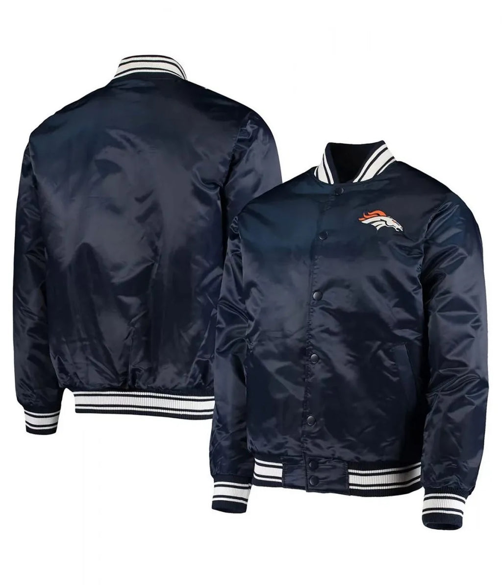 Denver Broncos Locker Room Full-Snap Satin Jacket WorthVee