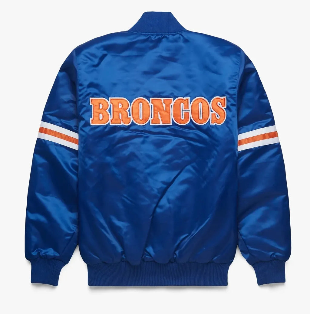 Denver Broncos Satin Varsity Jacketq