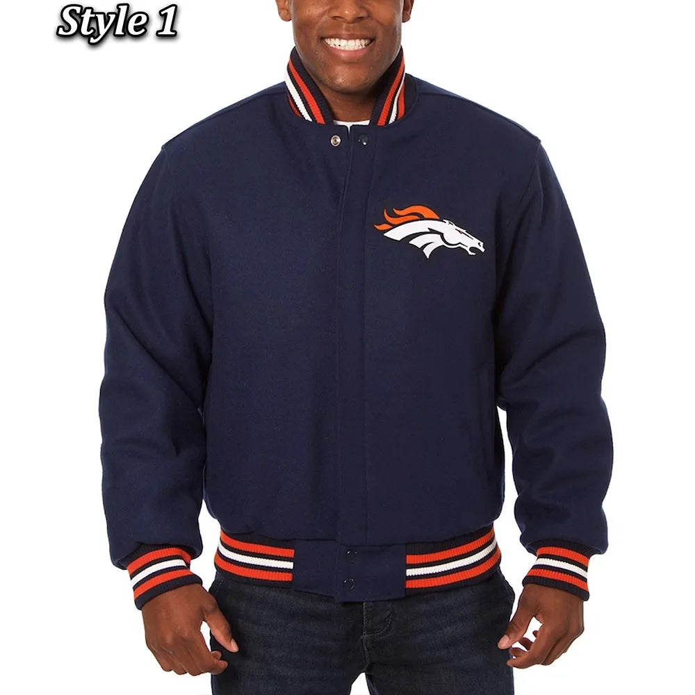 Denver Broncos Wool Varsity Blue Jacket WorthVee