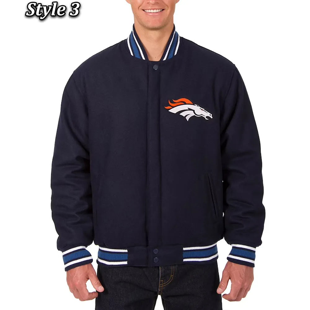 Denver Broncos Wool Varsity Blue Jacket WorthVee