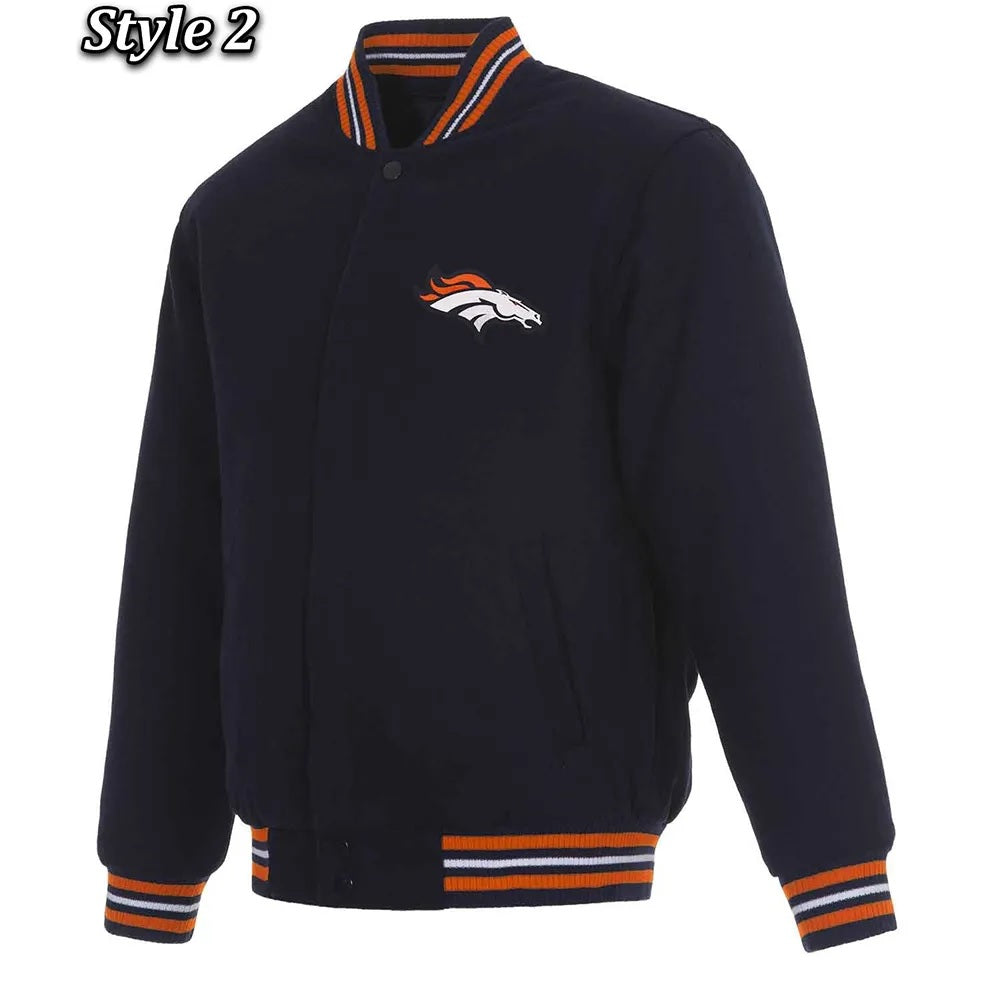 Denver Broncos Wool Varsity Blue Jacket WorthVee