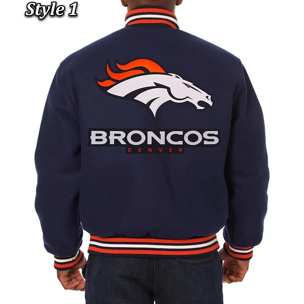 Denver Broncos Wool Varsity Blue Jacket WorthVee