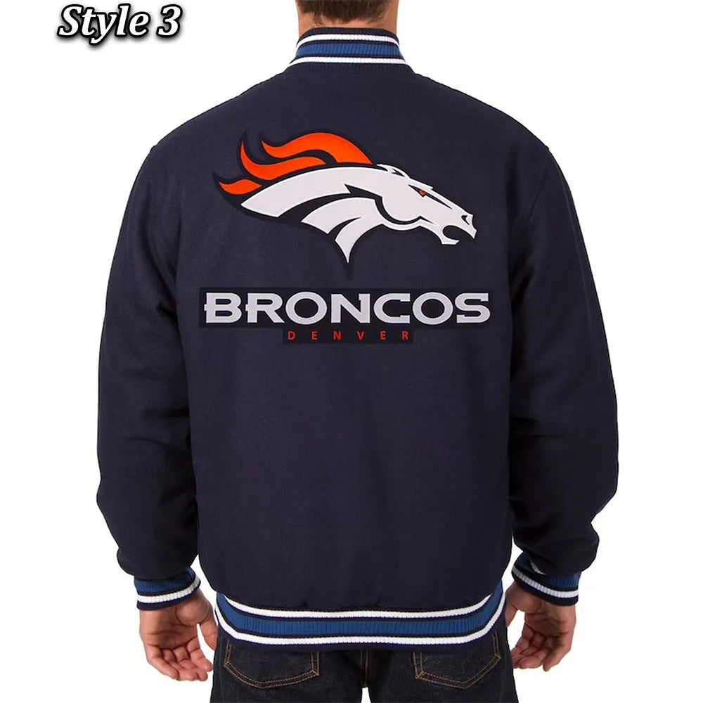 Denver Broncos Wool Varsity Blue Jacket WorthVee