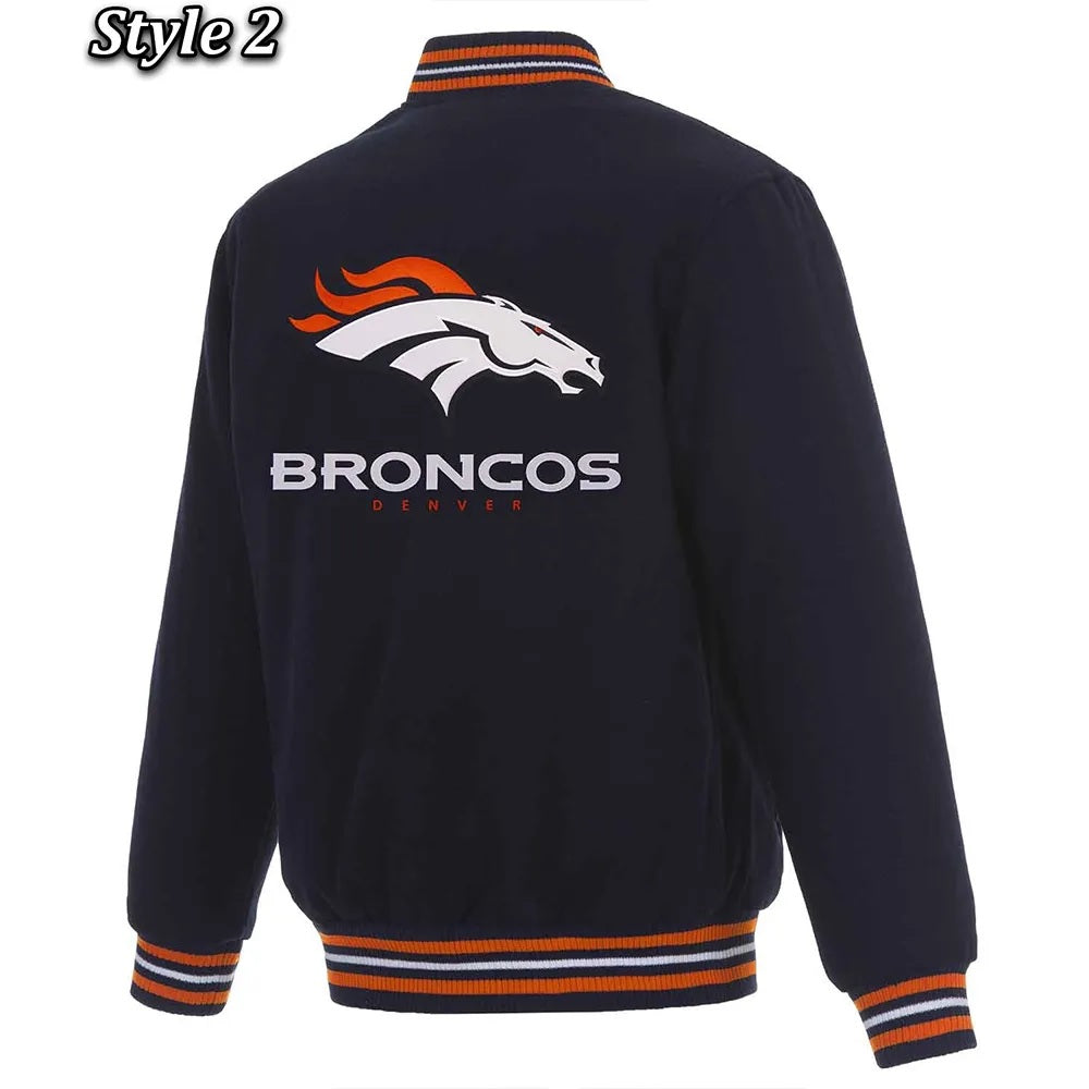 Denver Broncos Wool Varsity Blue Jacket WorthVee