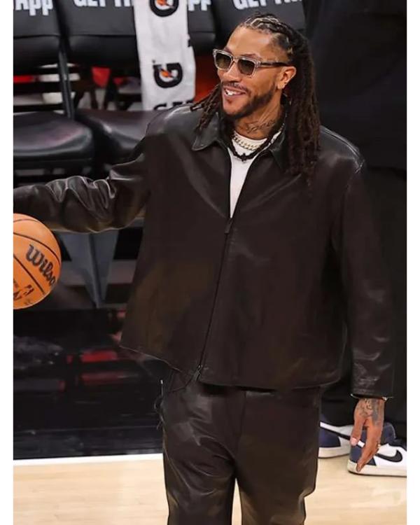Derrick Rose Retirement 2026 Black Leather Jacket WorthVee