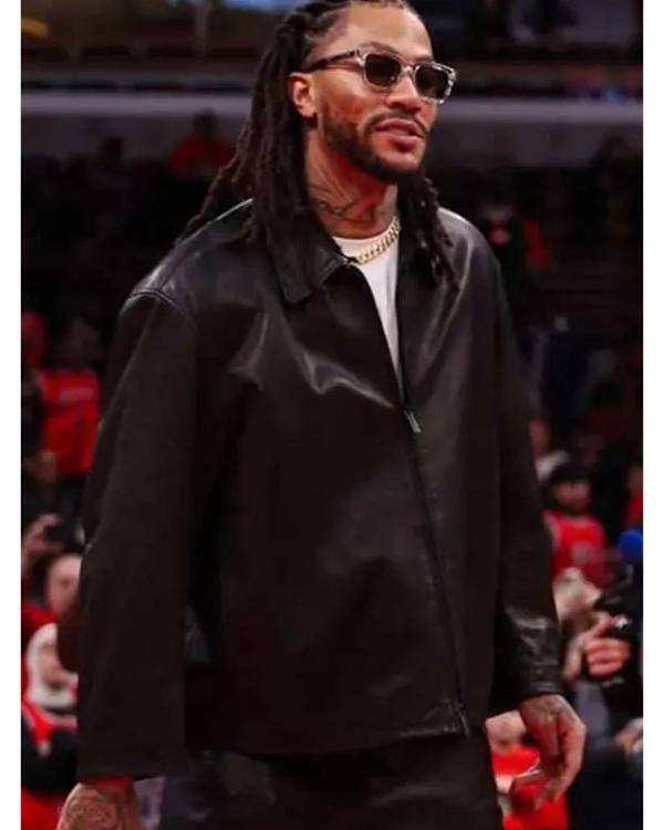 Derrick Rose Retirement 2026 Black Leather Jacket WorthVee
