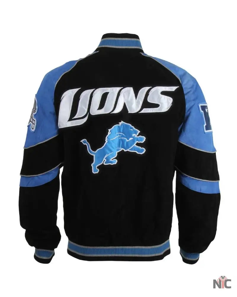 Detroit Lions Black G-III Suede Jacket Clanton Jacket