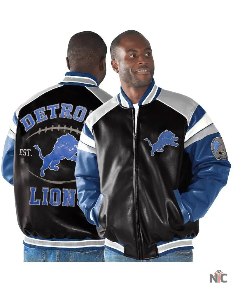 Detroit Lions Home Team Leather Jacket Clanton Jacket