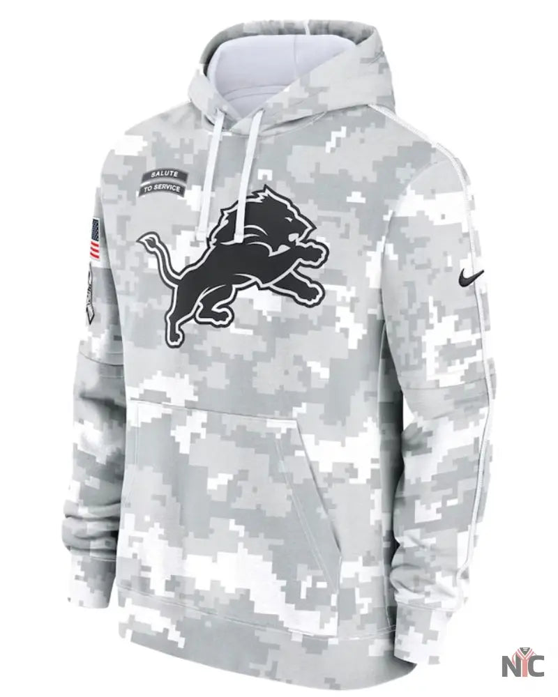 Detroit Lions Salute To Service Camo 2024 Hoodie Clanton Jacket