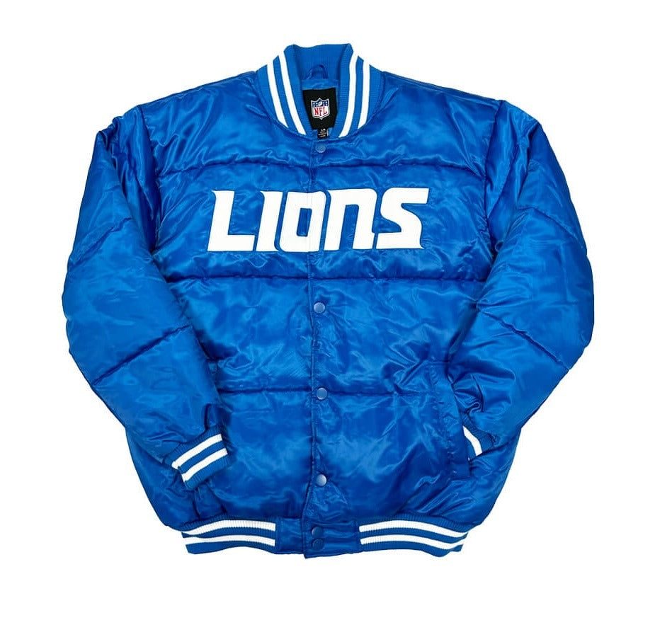 Detroit Lions Bronx Bubble Satin Puffer Jacket WorthVee