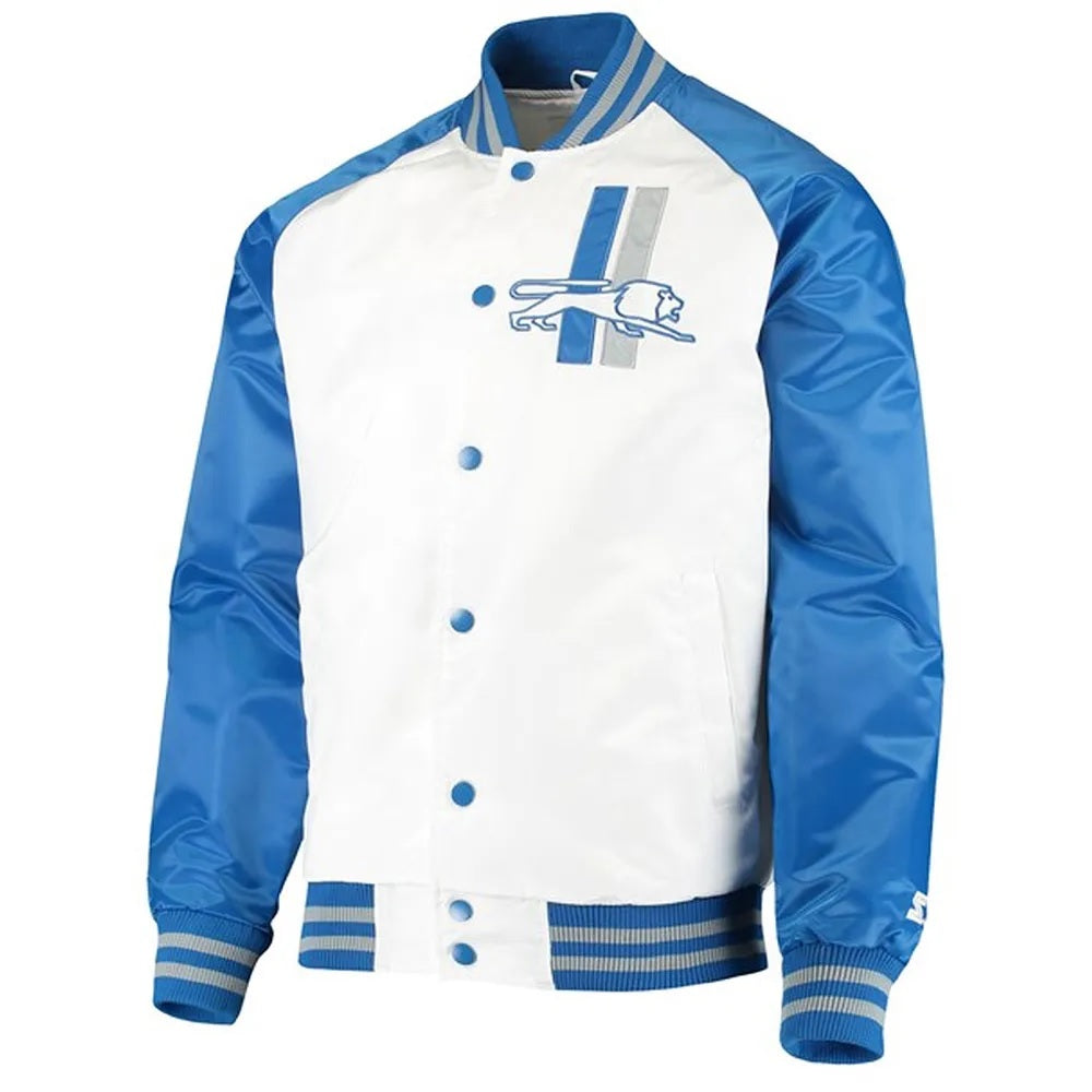 Detroit Lions Clean Up Throwback Satin Jacket WorthVee