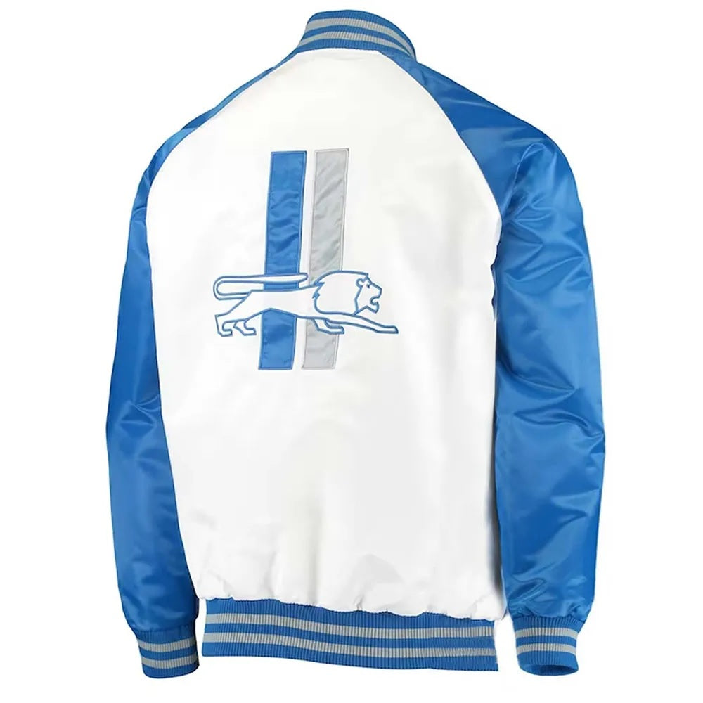 Detroit Lions Clean Up Throwback Satin Jacket WorthVee