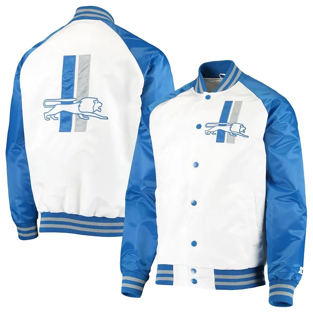 Detroit Lions Clean Up Throwback Satin Jacket WorthVee