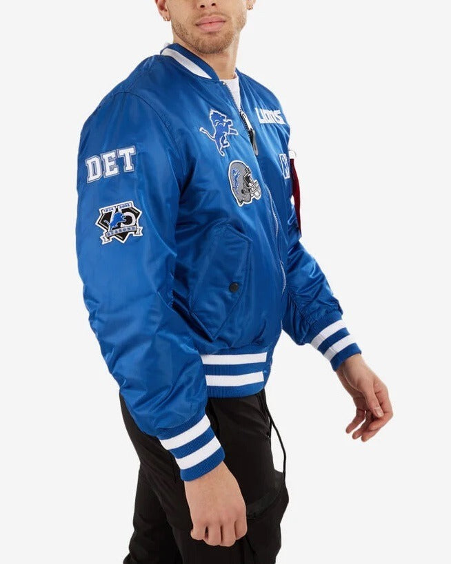 Detroit Lions Ma-1 Bomber Jacket WorthVee