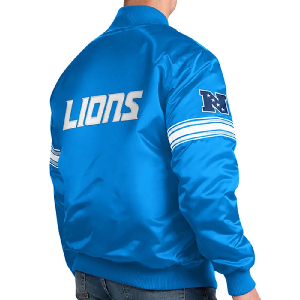 Detroit Lions Striped Bomber Jacket WorthVee