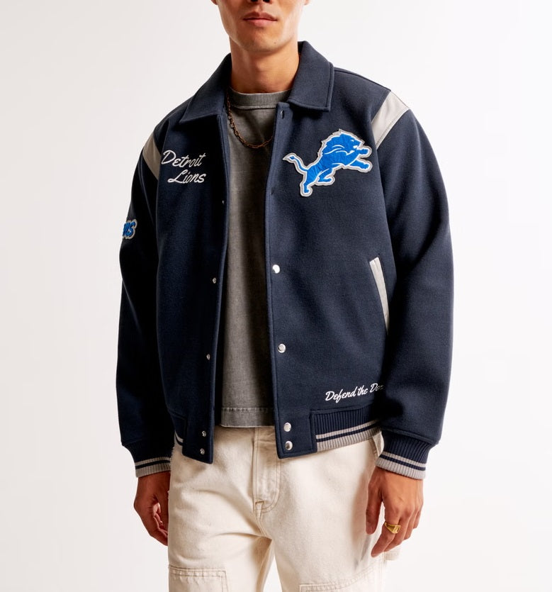 Detroit Lions Varsity Bomber Jacket WorthVee