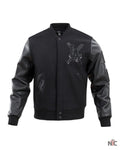 Dodgers Pro Triple Black Wool Varsity Jacket Clanton Jacket