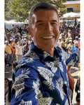 Domingão 2025 João Baião Tropical Print Blue Shirt