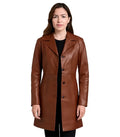 Don Long Brown Leather Coat Women WorthVee