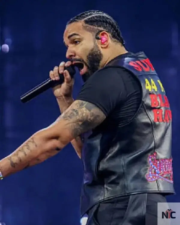 Drake Wireless Festival 2025 Black Vest Clanton Jacket