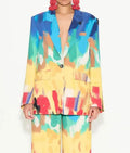 Drew Barrymore Show Amirah Kassem Rainbow Print Suit