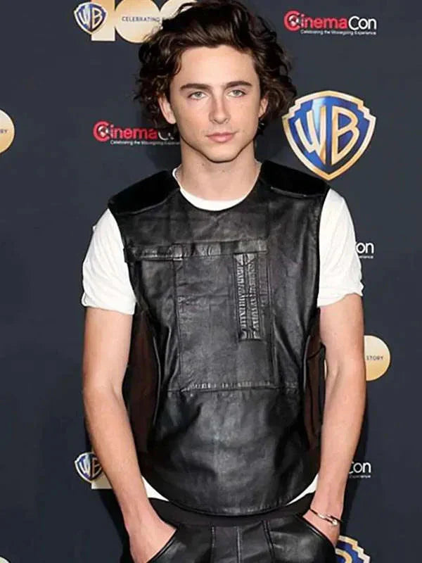 Dune 2 Timothée Chalamet Leather Vest Clanton Jacket