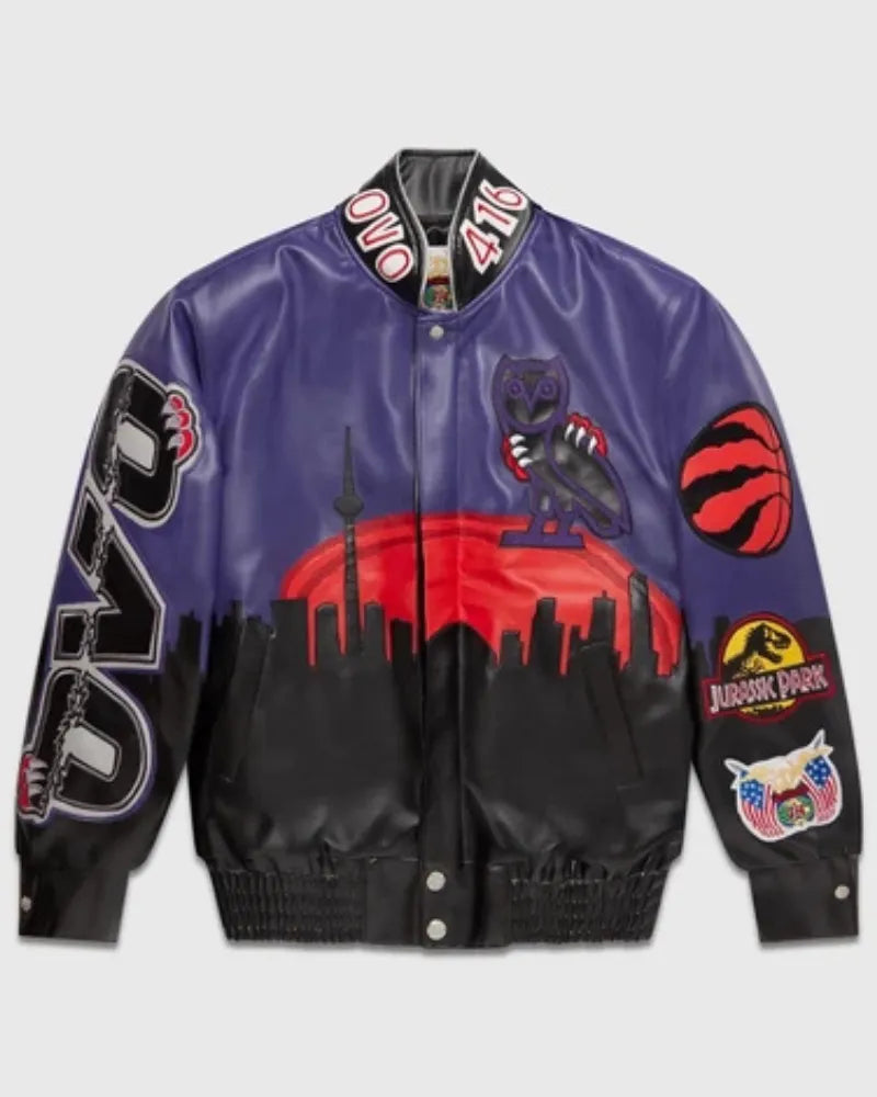 EXTREMELY RARE OVO JURASSIC PARK TORONTO RAPTORS VARSITY JACKET JEFF HAMILTON XL