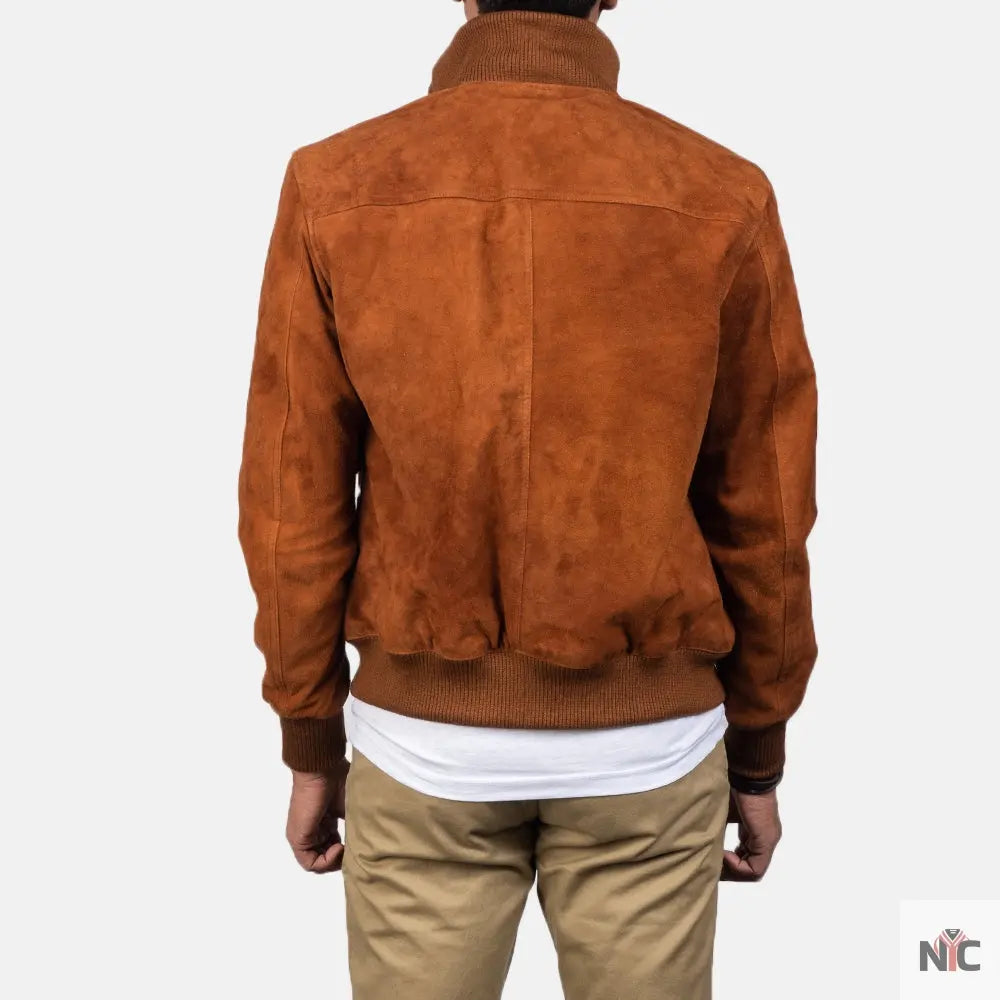 Eaton Brown Suede Bomber Jacket Clanton Jacket