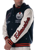 Edmonton Oilers Blue Varsity Coach’s Jacket WorthVee
