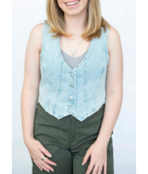Off Campus S01 Ella Bright Blue Striped Vest USA Jackets