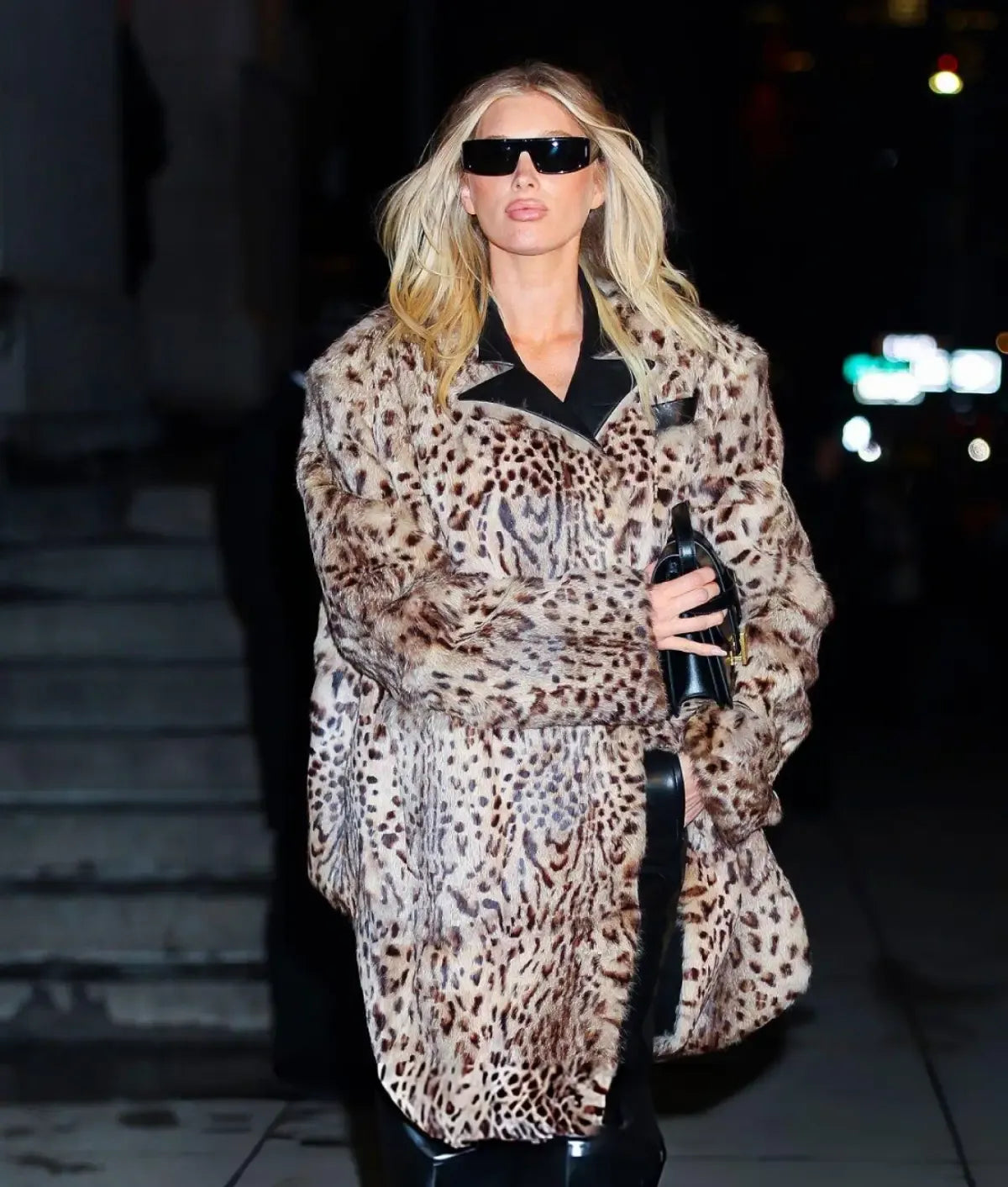Elsa Hosk NY Fashion Week Coat