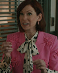 Elsbeth S03 Carrie Preston Black Graphics Neck-Tie Blouse