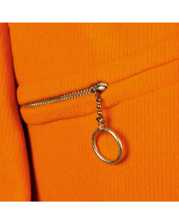 Elsbeth S03 Carrie Preston Orange Trapeze Swing Coat