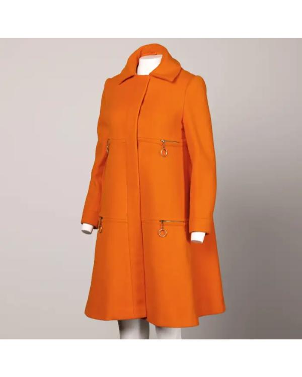 Elsbeth S03 Carrie Preston Orange Trapeze Swing Coat