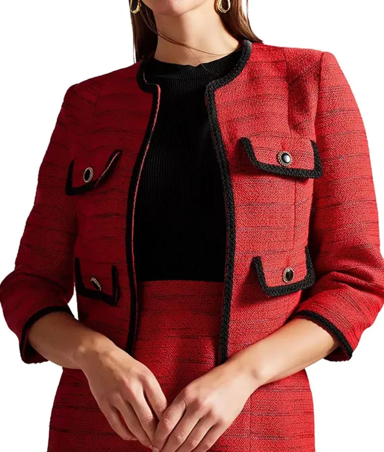 Elsbeth S02 Carrie Preston Red Tweed Jacket