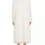 Elsbeth S02 Carrie Preston White Sequin Stripe Mohair Coat